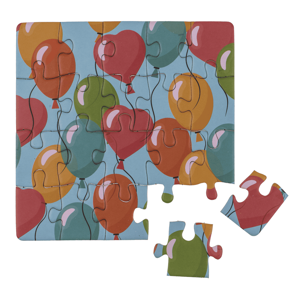 Square shaped gift card, puzzle, Birthday,