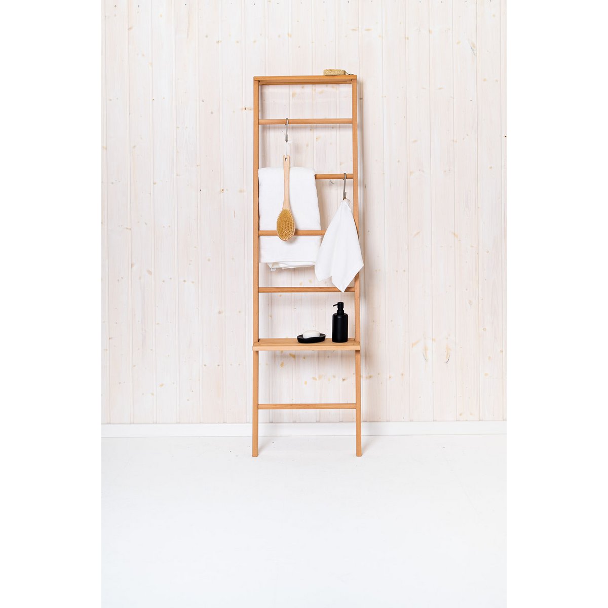 Kledingladder, handdoekladder van massief eikenhout