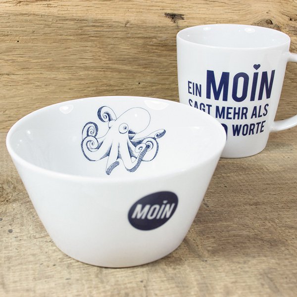 Porcelænsskål af blæksprutte