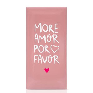 Metro-Fliese "MORE AMOR POR FAVOR" rosa/weiß