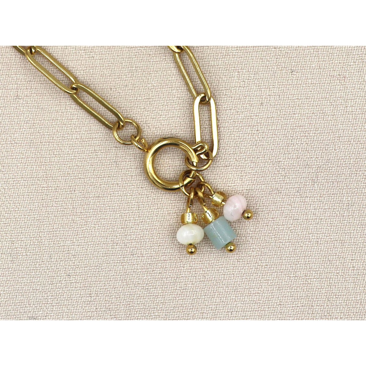 ketting Paru chalcedoon, zilver of goud roestvrijstaal