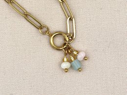 ketting Paru chalcedoon, zilver of goud roestvrijstaal