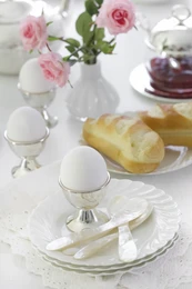 2er-Set Eierbecher Classo (Höhe 5 cm), klassische Form, schwerversilbert