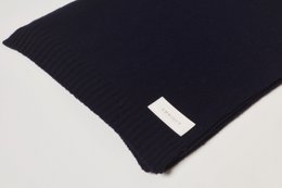 Cashmere tørklæde uni marin