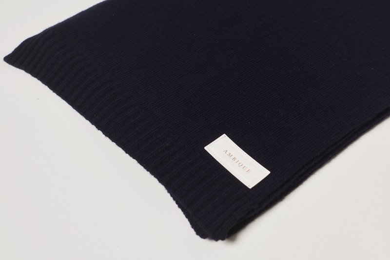 Cashmere tørklæde uni marin