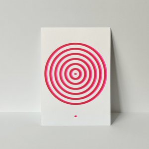 Riso postcard Blur Pink/Red, risography, DIN A6