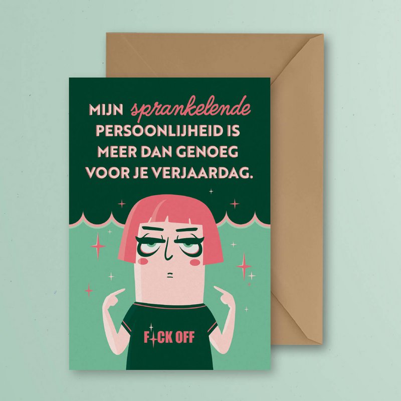 Sarcazy sparkling birthday card