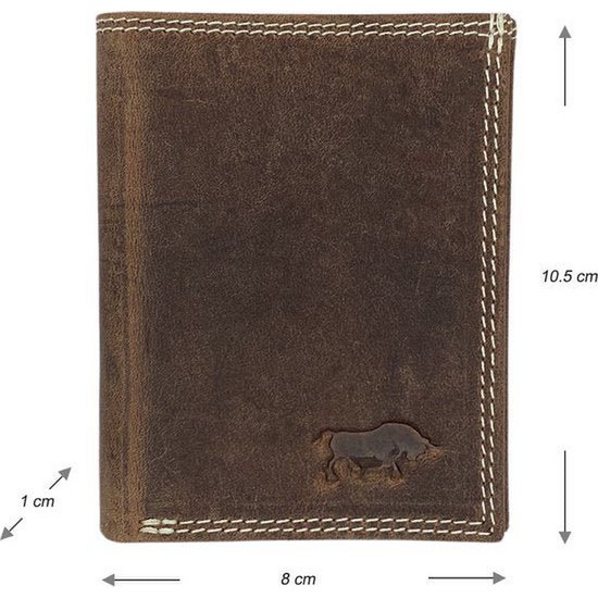 Arrigo Cognac -colored buffalo leather credit card holder, card holder and card holder with billpiece compartment