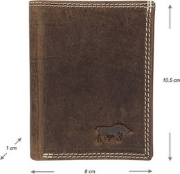 Arrigo Cognac -colored buffalo leather credit card holder, card holder and card holder with billpiece compartment