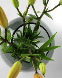 Vase glas rund grå glasvase håndlavet kuglevase lav