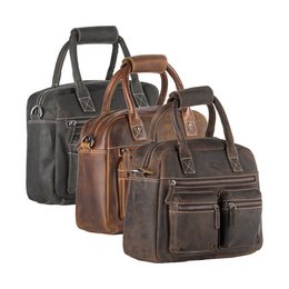 Borsa da donna in pelle di bufalo in 3 colori con tracolla e manici – misura media