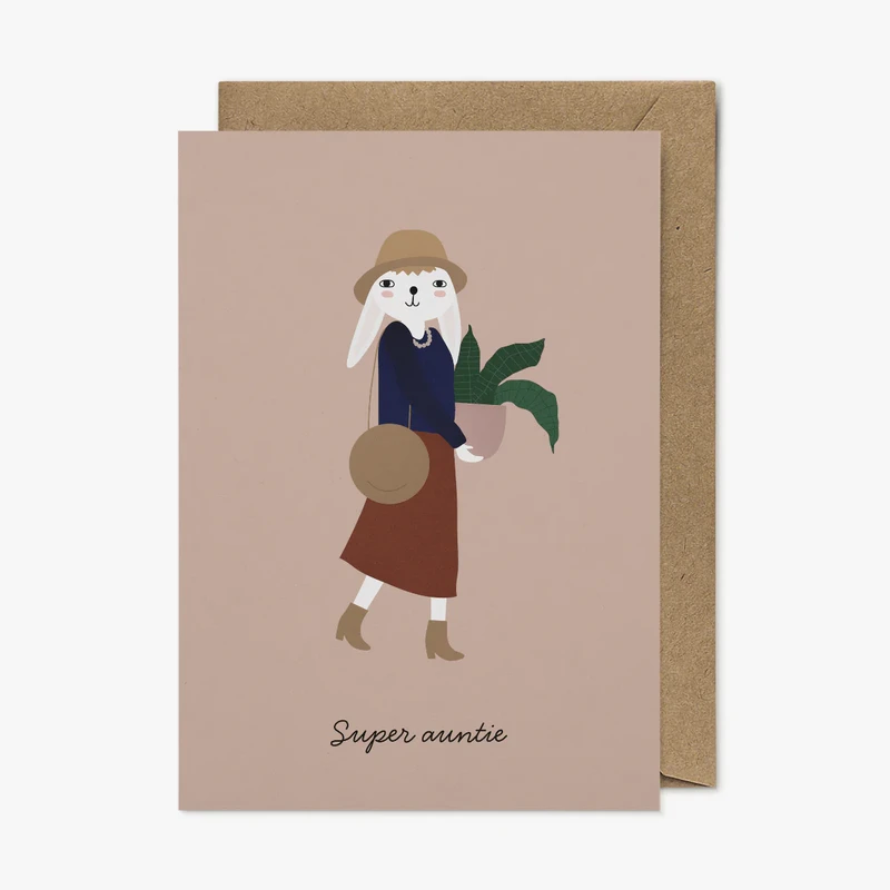 Super Auntie Card, Eco-Conscious Greeting Card