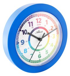 Reloj de pared infantil Atlanta, azul, Ø 22 cm