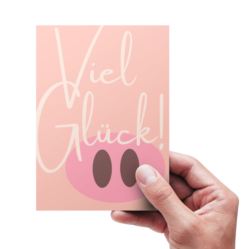 Postcard | Good luck with pig's nose