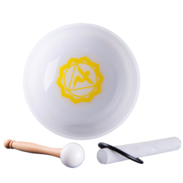 "Solar Plexus Chakra" quartz singing bowl with bag (MI - 432Hz)