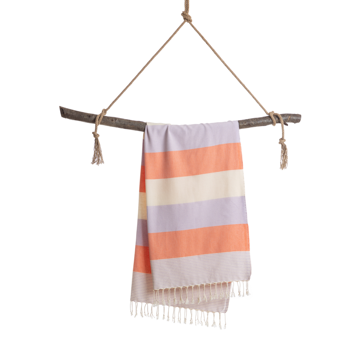 TOWEL TO GO PALERMO Serviette de plage en coton 180x100 cm | Séchage rapide | Orange / Violet | avec coffret cadeau
