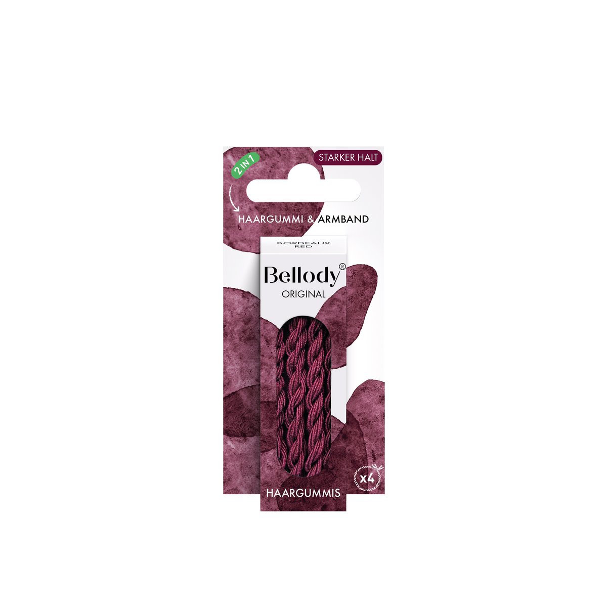 Haargummis Rot - Bellody®(4 Stk.) - Stylisch geflochtene Haargummis