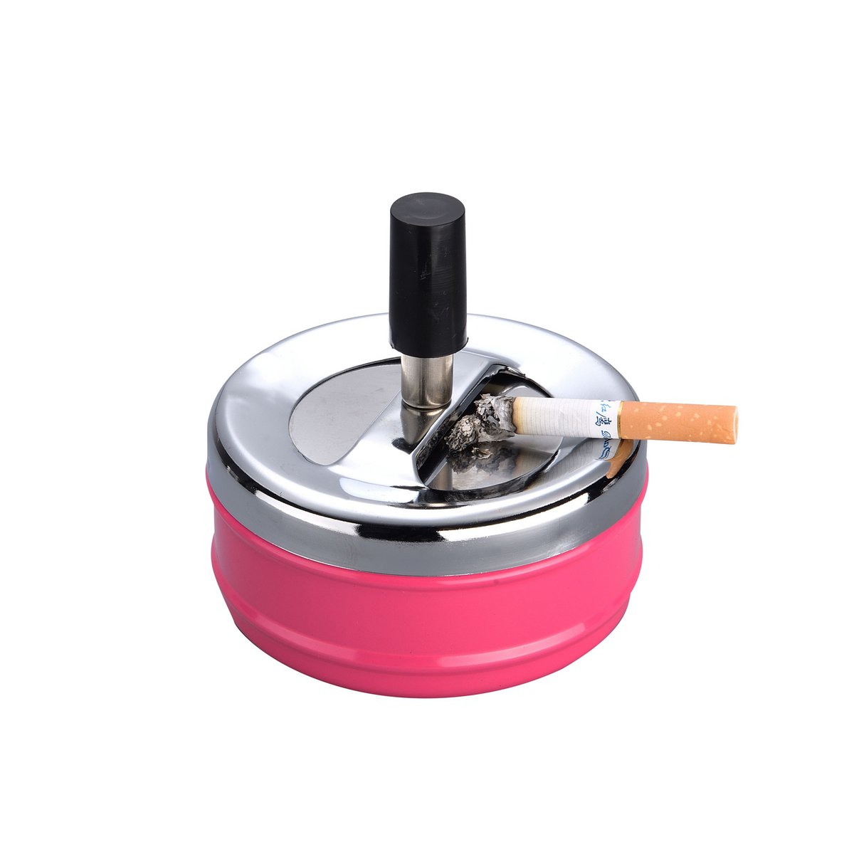 Cendrier poussoir avec couvercle pivotant