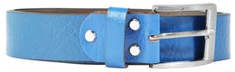Leonardo Verrelli genuine leather belt, can be shortened, blue, 130 cm