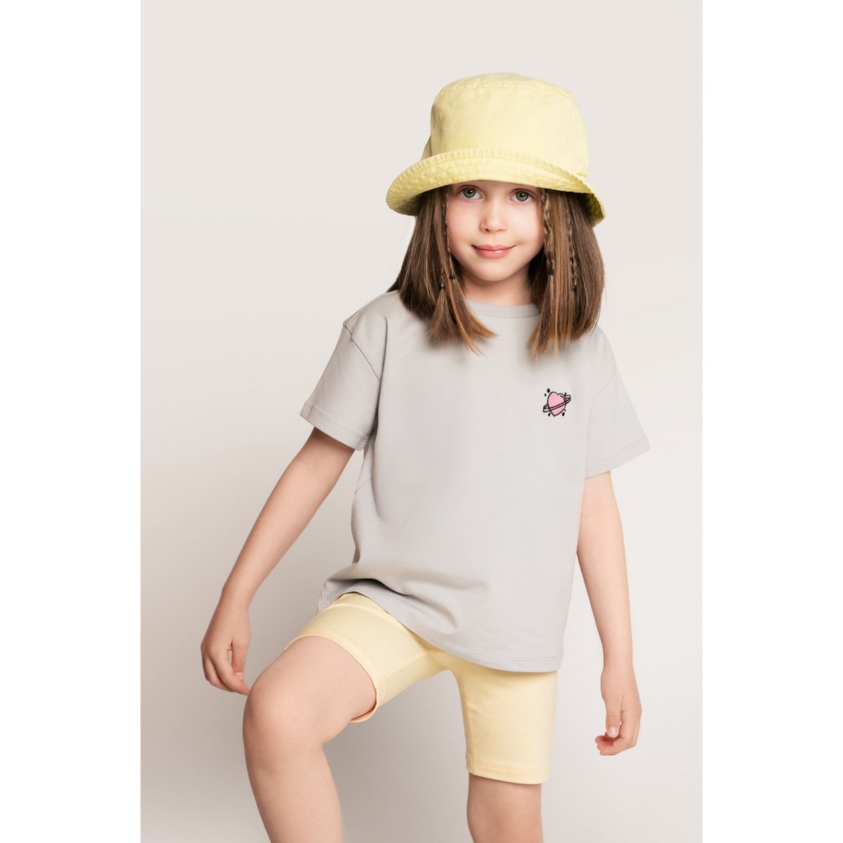 T-Shirt aus Baumwolle mit Herz-Stickerei