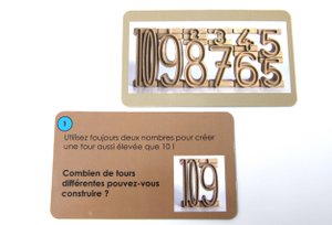 Task cards for the stacking numbers (French) (42 pieces) | Learn math using number blocks
