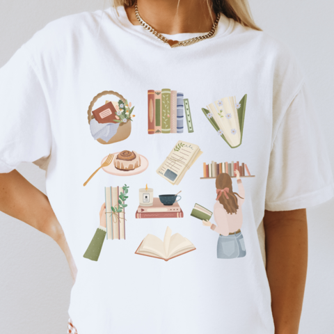 T-Shirt Bücher Lesen - BIOBAUMWOLLE Booklover Shirt - Lesen Shirt