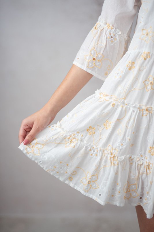 Dress Lia white shell