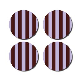 Coasters · Striped lilac/eggplant