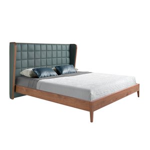 Donkergroen kunstleren bed 7148