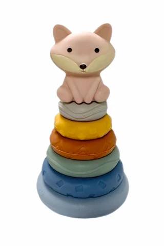 Baby-siliconen stapelspeelgoed, Fox Tower