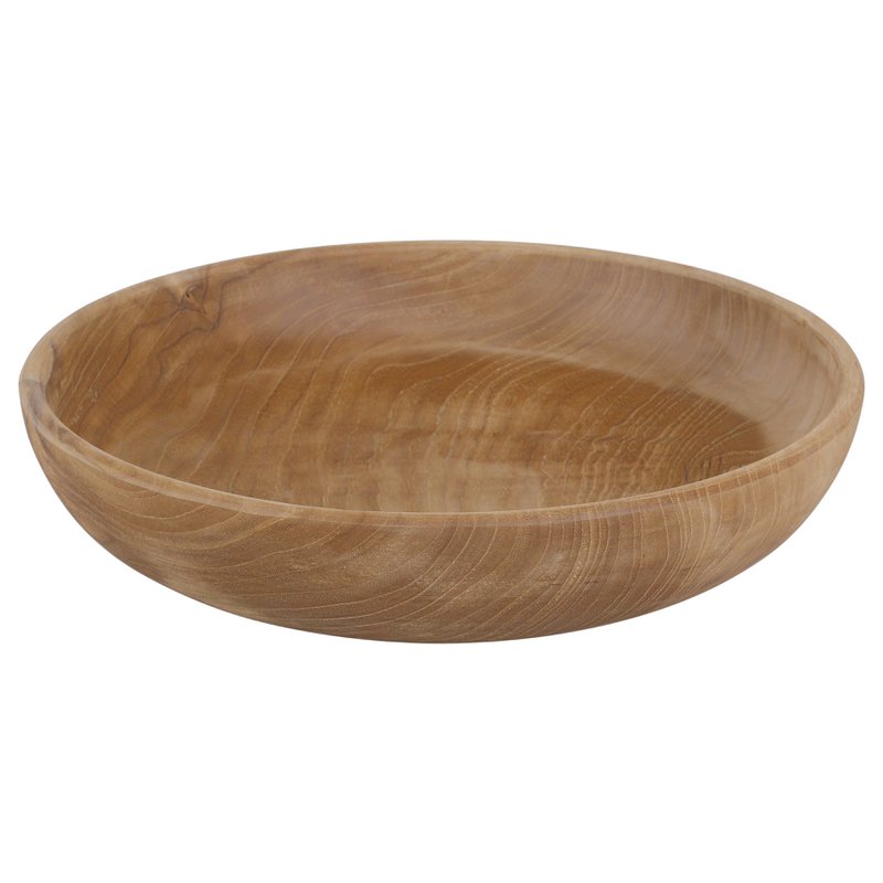 Obstschale aus Teakholz - handgefertigt - Durchmesser 38 cm