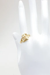 Edelstahlring mit verschlungenen Herz- und Strassmotiven