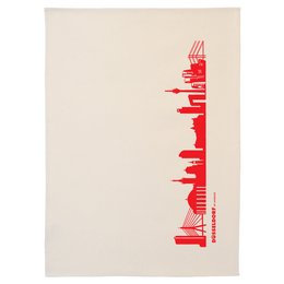 Düsseldorf Geschirrtuch | Skyline in rot blau schwarz