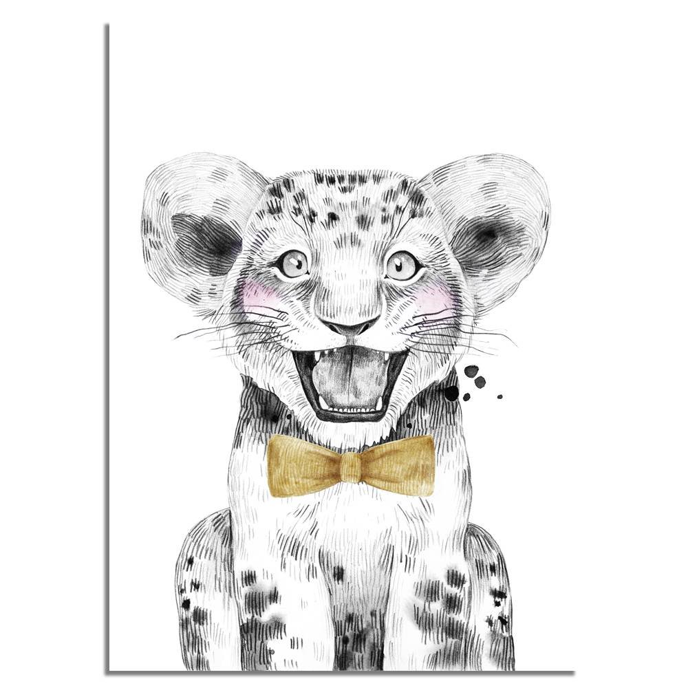 Lion Children's room poster bow tie
