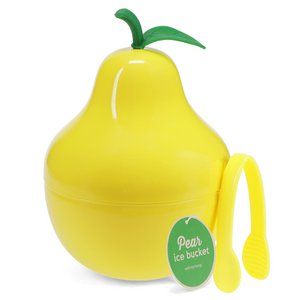 Fruit ice bucket with lid & tongs - Pear