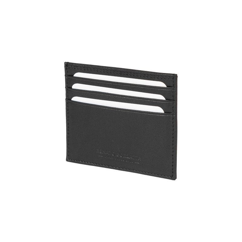 RB12016A | Credit Card Holder in Genuine Full Grain Leather, with light grain. Black colour. RFID protection. Dimensions: 10 x 8 x 0.5 cm. Packaging: Bottom/lid gift box