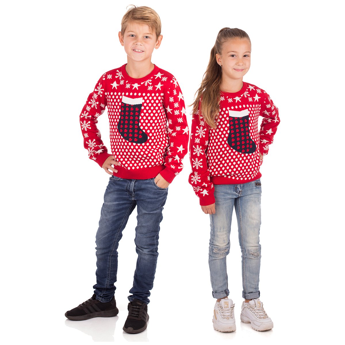 Sweater de Navidad Niños - Red de calcetín de Navidad