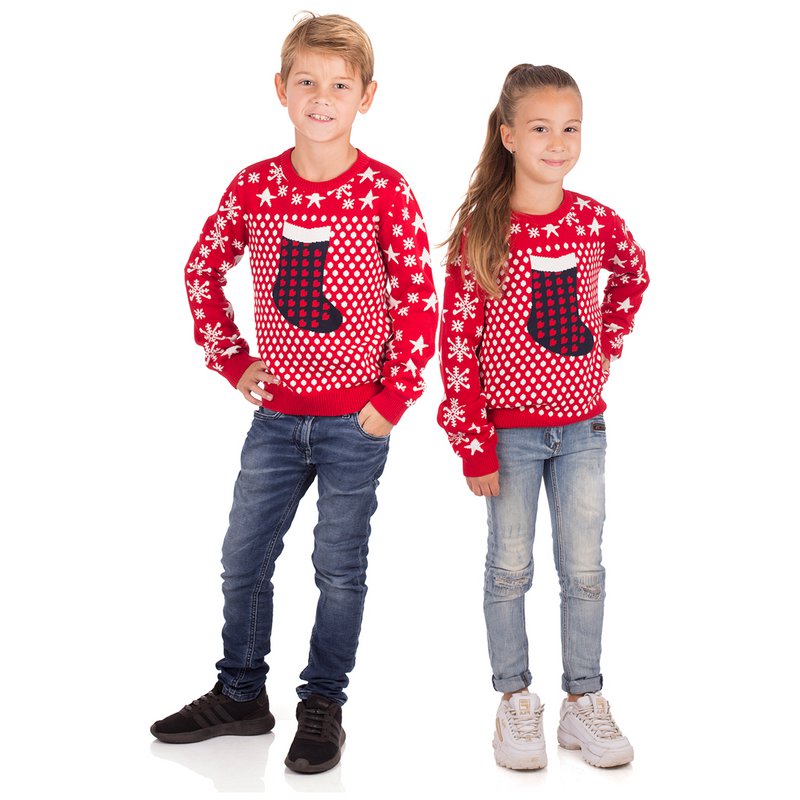 Sweater de Navidad Niños - Red de calcetín de Navidad