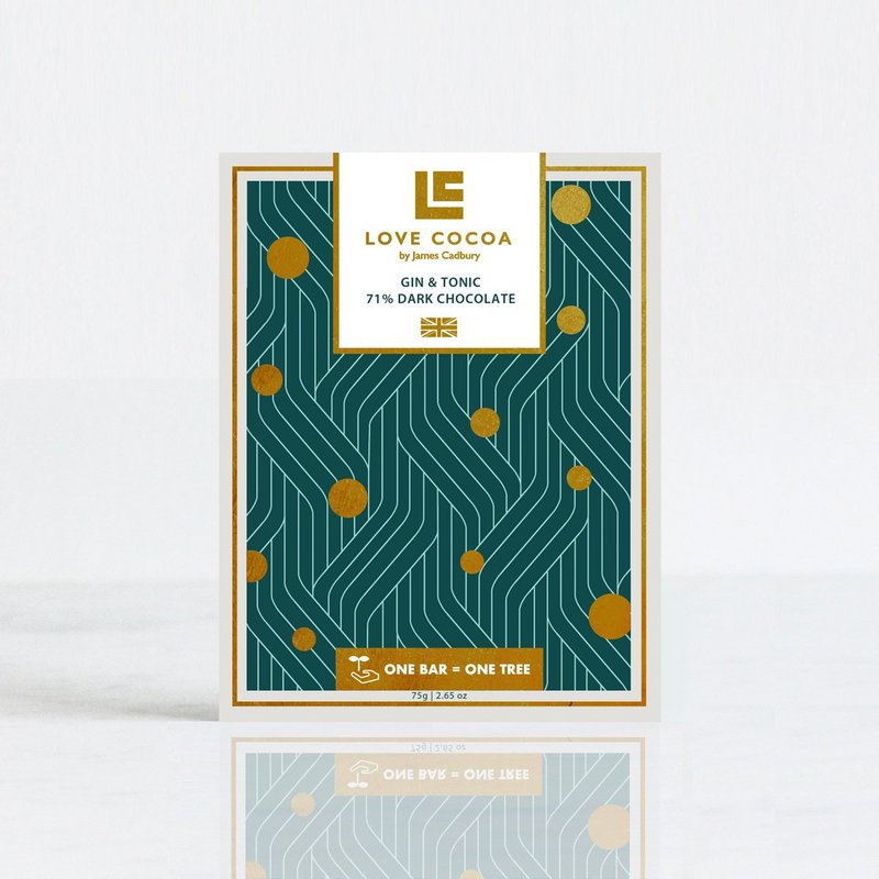 Gin & Tonic Barretta di Cioccolato Fondente 71% (Vegan Friendly)
