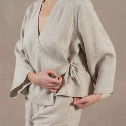 Top cruzado de lino Thea