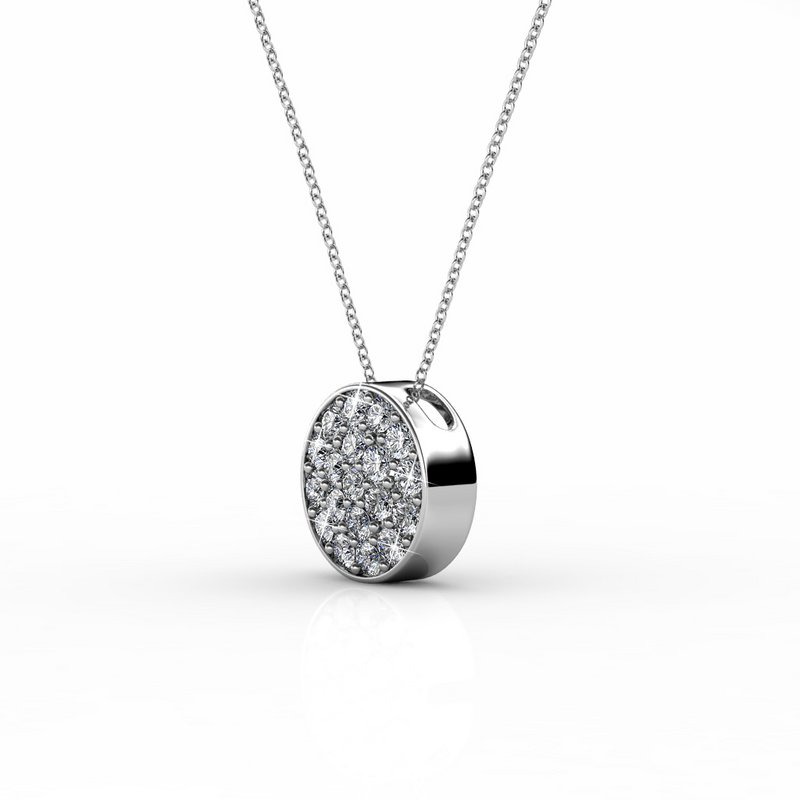 Round Pendants - Silver and Crystal