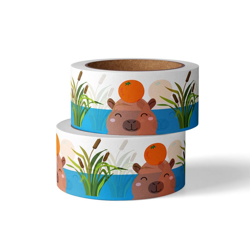 Washi tape Capibara med orange