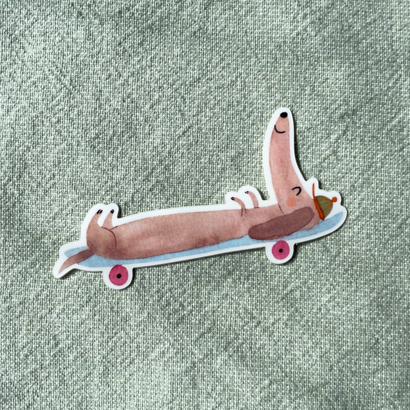 Vinilo adhesivo Skater Dachshund
