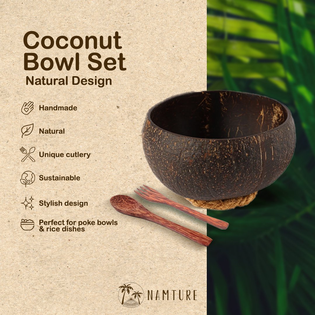 Coconut Bowl Set XL • Zero Waste • Natural