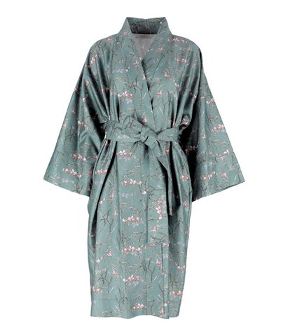 Sateen kimono bathrobe with a bag Dreamy Ocean