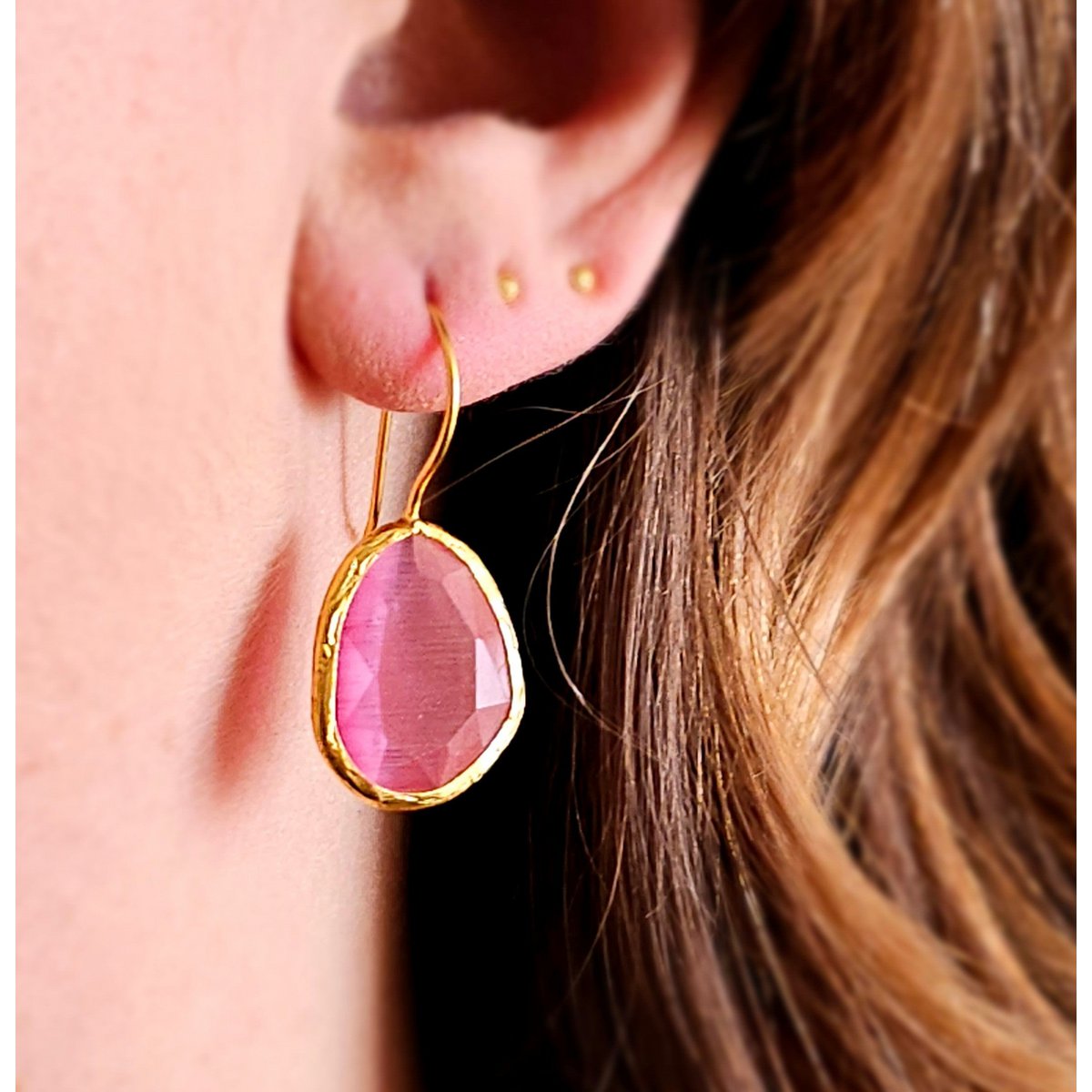 Glowdrop ørering, Pink Medium