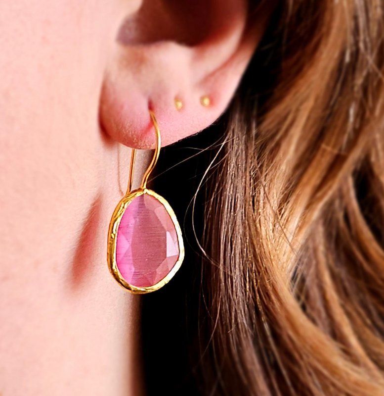 Glowdrop ørering, Pink Medium