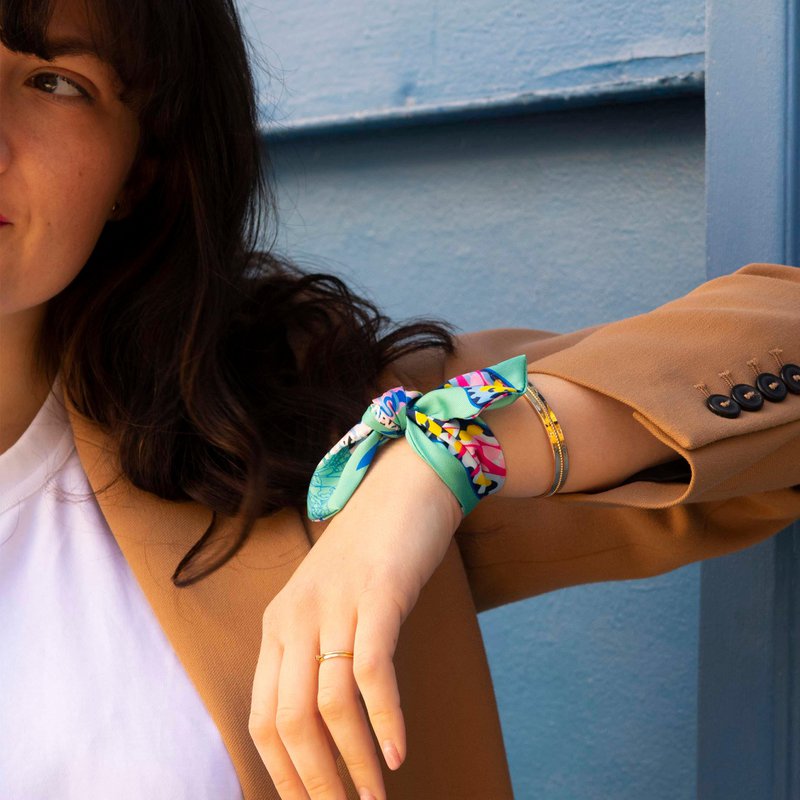 Foulard ruban Virginie Riou "Le petit papillon"