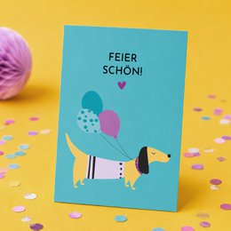 Funny dog ​​birthday card – have a nice celebration!