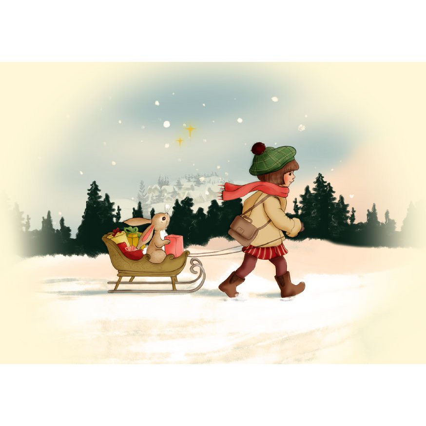 Postcard Delivering Presents